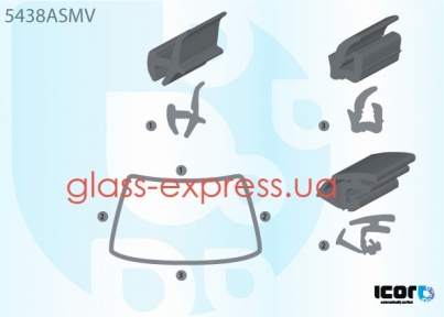 МОЛДИНГ ЛОБОВОГО СКЛА, SEKURIT