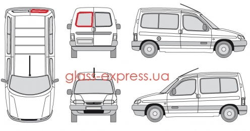 СКЛО ЗАДНЄ ЛІВЕ , XINYI